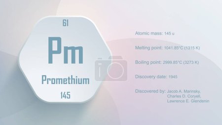 Foto de Modern periodic table element Promethium 3D illustration - Imagen libre de derechos