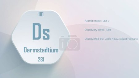 Photo for Modern periodic table element Darmstadtium 3D illustration - Royalty Free Image