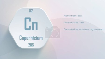 Photo for Modern periodic table element Copernicium 3D illustration - Royalty Free Image