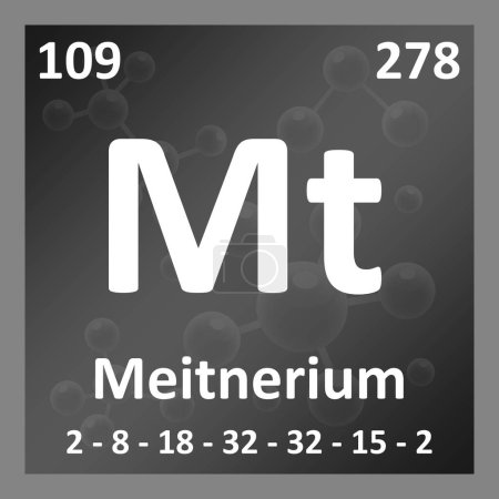 Photo for Modern periodic table element Meitnerium illustration - Royalty Free Image