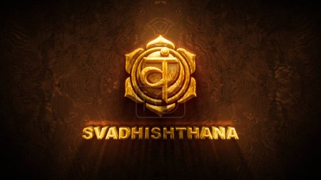 Photo for Svadhishthana chakra Illustration, Les Sept Chakras, spiritual practices and meditation - Royalty Free Image