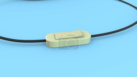 electric switch with wire 3d illustration