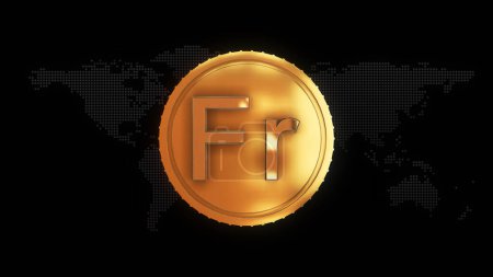 Franco CFA de África Occidental Dorado Símbolo de moneda Franco CFA de África Occidental Dorado signo de moneda