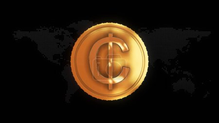 Goldene ghanaische Cedi-Währung Symbol goldene ghanaische Cedi-Währung Zeichen