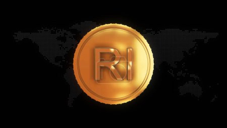 Golden Iranian rial Currency symbol golden Iranian rial currency sign