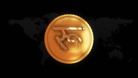 Goldene nepalesische Rupie Währungssymbol Goldene nepalesische Rupie Währungszeichen