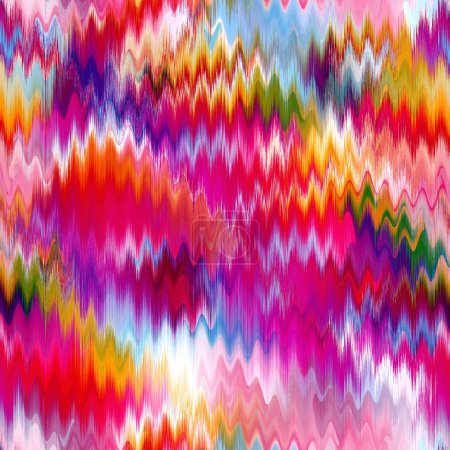 Photo for Wet ombre color blend for beach swimwear, trendy fashion print. Dripping paint digital fluid watercolor melt effect. High resolution seamless pattern material.Wavy summer dip dye boho background. - Royalty Free Image