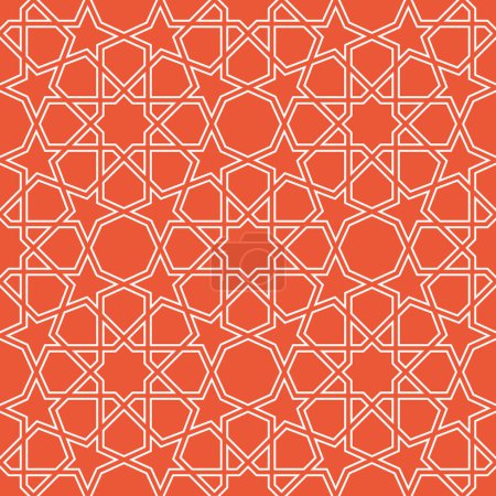 Photo for Seamless traditional islamic pattern made of interlaced white lines. Stars motif in girih style. Vector illustration. Great as a background or texture. - Royalty Free Image