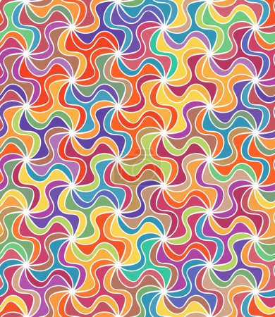 Photo for Abstract geometric composition of multicolored swirling elements. Wavy lines on a white background. Seamless vector pattern. Ornamental graphic texture. - Royalty Free Image
