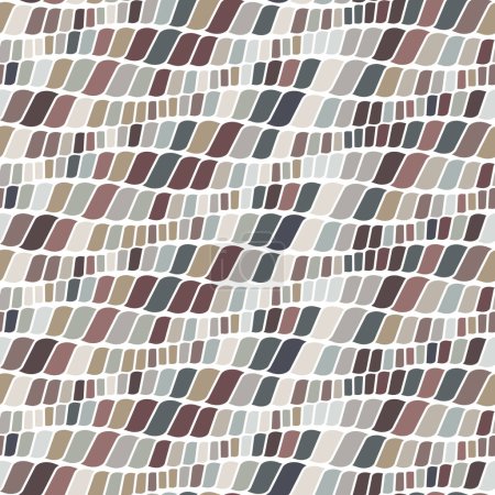 Photo for Seamless abstract geometric pattern. Horizontal stripes made of small diagonal wavy rectangles on a white background. Multicolored twisted ropes. Striped graphic texture. Great as a texture. - Royalty Free Image