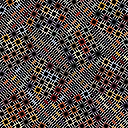 Photo for Multicolored geometric background made of little concentric squares. Seamless repeating pattern. Checkered graphic texture in retro style. Decorative vector image. - Royalty Free Image
