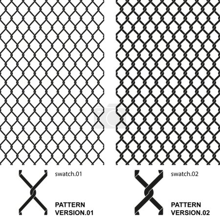 Photo for Metallic black mesh on a white background. Diagonal crossed lines. Geometric texture. Seamless geometric pattern. Fence vector image. - Royalty Free Image