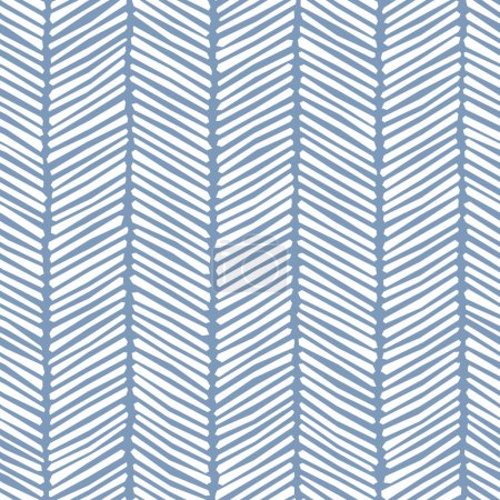 Photo for Seamless geometric chevron pattern. whit zigzag irregular diagonal white stripes on a blue background. Grunge herringbone design. Striped textile texture. vector illustration. - Royalty Free Image