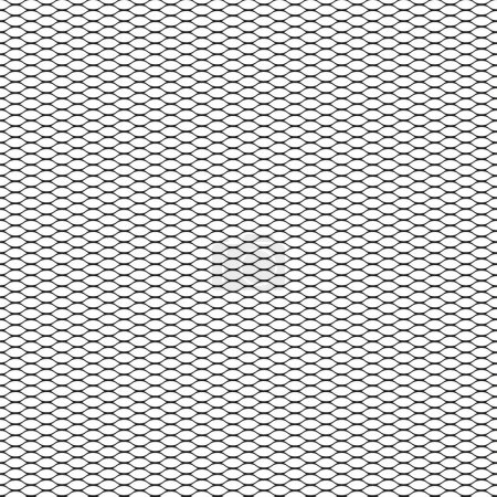 Photo for Metallic black mesh on a white background. Wavy wires structure. Geometric texture. Seamless repeating pattern. Vector illustration. - Royalty Free Image