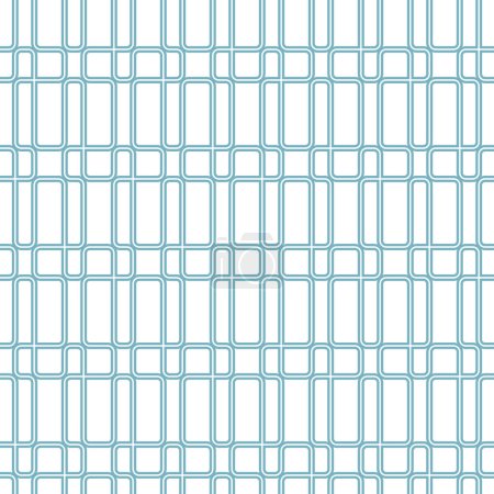 Photo for Seamless geometric checkered pattern. Blue rectangle lines on a white background. Modern plaid design. Vector illustration for fabric, wrapping, wallpaper, and print. - Royalty Free Image