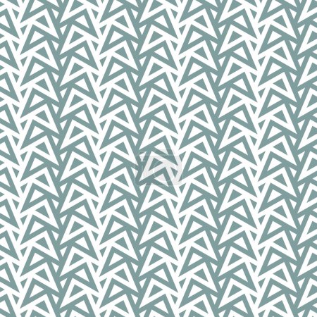 Photo for Geometric composition with small white and gray triangles. Modern ethnic style. Monochrome zigzag lines. Seamless repeating pattern. Vector image for fabric, textile, wallpaper, wrapping, and print. - Royalty Free Image