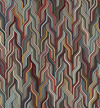 Photo for Seamless repeating pattern with multicolored braided lines. Geometric striped ornament. Abstract background. Modern trendy texture. Vector illustration. - Royalty Free Image