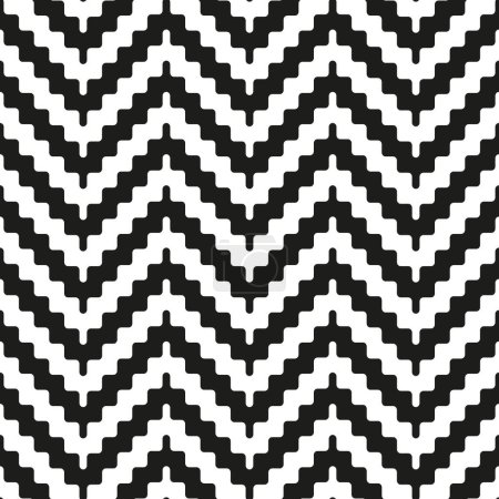 Photo for Seamless striped geometric pattern with zigzag jagged black and white stripes. Abstract monochrome background. Modern chevron design. Vector illustration for fabric, textile, and print. - Royalty Free Image
