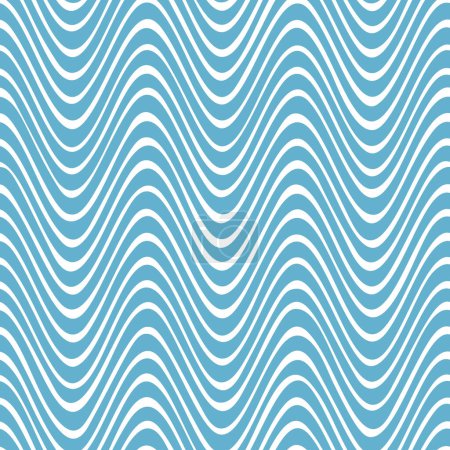 Photo for Seamless abstract pattern with blue wavy lines on a white background. Irregular hand drawn style. Geometric striped texture. Vector illustration. - Royalty Free Image