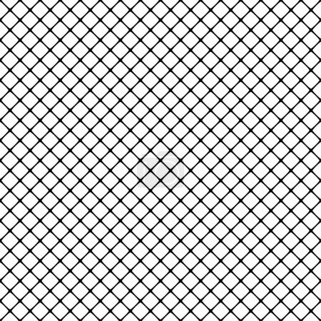 Photo for Metallic black mesh on a white background. Diagonal crossed lines. Geometric texture. Seamless repeating pattern. Vector illustration. - Royalty Free Image