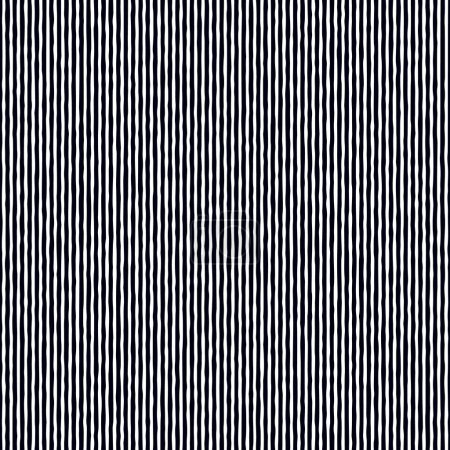 Nahtlos gestreiftes geometrisches Muster mit handgezeichneten Diagonalen unregelmäßiger paralleler vertikaler schwarzer Linien auf weißem Hintergrund. Monochrom lineare Textur. Vektorillustration.