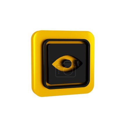 Photo for Black Film or movie cinematography rating or review icon isolated on transparent background. Yellow square button.. - Royalty Free Image