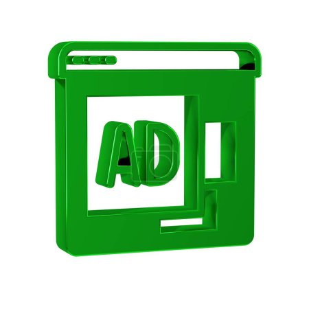 Photo for Green Advertising icon isolated on transparent background. Concept of marketing and promotion process. Responsive ads. Social media advertising. . - Royalty Free Image