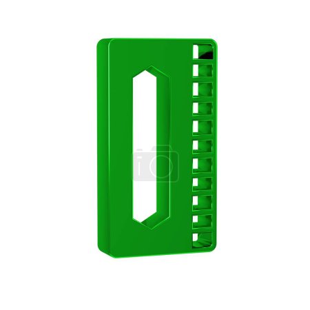 Photo for Green Harmonica icon isolated on transparent background. Musical instrument. - Royalty Free Image
