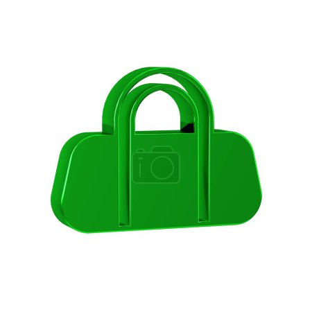 Photo for Green Sport bag icon isolated on transparent background. - Royalty Free Image
