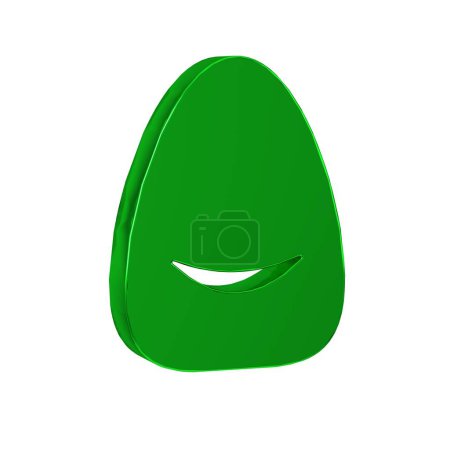 Photo for Green Pouf icon isolated on transparent background. Soft chair. Bag for the seat. Comfortable furniture armchair. - Royalty Free Image