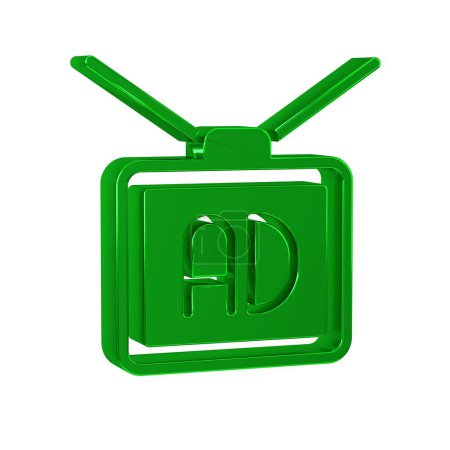 Photo for Green Advertising icon isolated on transparent background. Concept of marketing and promotion process. Responsive ads. Social media advertising. - Royalty Free Image