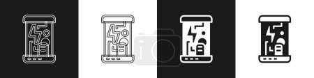 Illustration for Set Futuristic cryogenic capsules or containers icon isolated on black and white background. Cryonic technology for humans or cryogenic chamber.  Vector - Royalty Free Image
