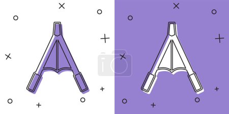Illustration for Set Air blower bellows icon isolated on white and purple background.  Vector - Royalty Free Image