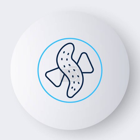 Ilustración de Línea Sirve pepino sobre un icono de plato aislado sobre fondo blanco. Comida marina. Concepto de esquema colorido. Vector. - Imagen libre de derechos