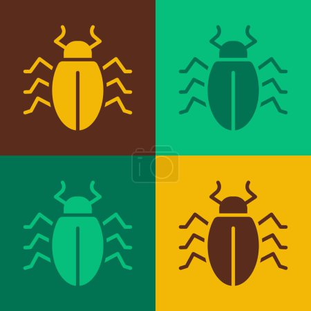 Téléchargez les illustrations : Pop art Colorado icône scarabée isolé sur fond de couleur. Vecteur - en licence libre de droit