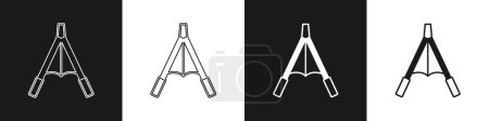 Illustration for Set Air blower bellows icon isolated on black and white background.  Vector - Royalty Free Image