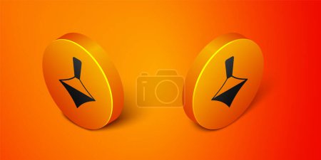 Ilustración de Isometric Whirligig toy icon isolated on orange background. Orange circle button. Vector - Imagen libre de derechos