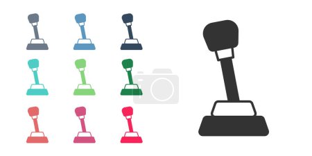 Illustration for Black Gear shifter icon isolated on white background. Manual transmission icon. Set icons colorful. Vector - Royalty Free Image