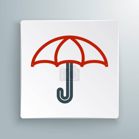 Ilustración de Línea Icono de paraguas aislado sobre fondo blanco. Concepto de seguro. Icono impermeable. Protección, seguridad, concepto de seguridad. Concepto de esquema colorido. Vector - Imagen libre de derechos