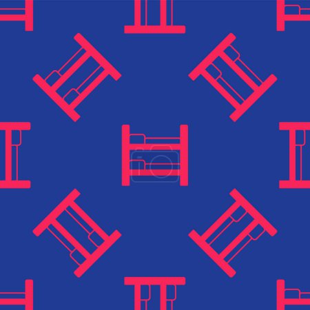 Ilustración de Red Litera icono aislado patrón sin costuras sobre fondo azul. Vector - Imagen libre de derechos