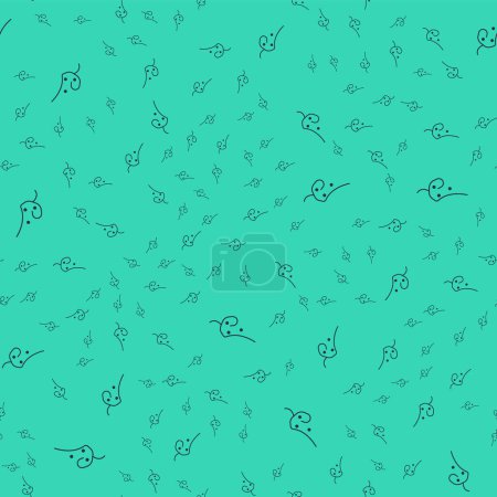 Illustration for Black Acne icon isolated seamless pattern on green background. Inflamed pimple on the skin. The sebum in the clogged pore promotes the growth of a bacteria.  Vector - Royalty Free Image