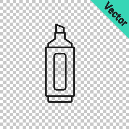 Illustration for Black line Marker pen icon isolated on transparent background.  Vector - Royalty Free Image