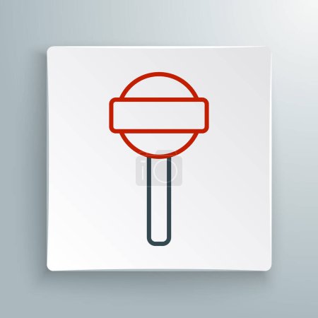 Line Lollipop Symbol isoliert auf weißem Hintergrund. Essen, köstliches Symbol. Buntes Rahmenkonzept. Vektor