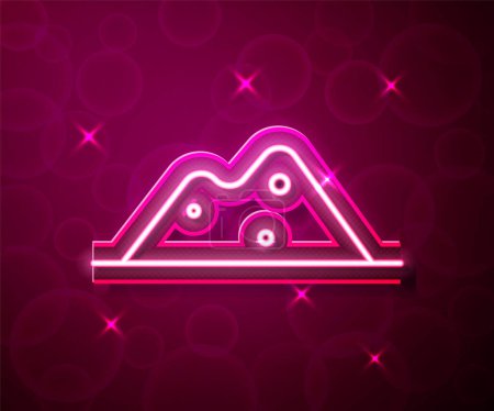 Glowing neon line Salt icon isolated on red background.  Vector