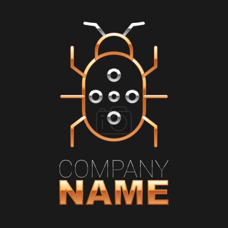 Line Colorado Beetle Symbol isoliert auf schwarzem Hintergrund. Buntes Rahmenkonzept. Vektor