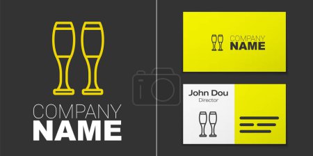 Logotype line Bowling pin icon isolated on grey background. Juggling clubs, circus skittles. Logo design template element. Vector