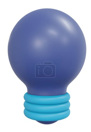 Photo for 3D Rendering light bulb cartoon style. 3D Render illustration. - Royalty Free Image