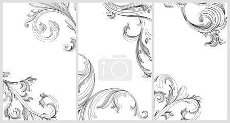 Illustration for Hand drawn baroque decorative element filigree calligraphy for design poster. - Royalty Free Image