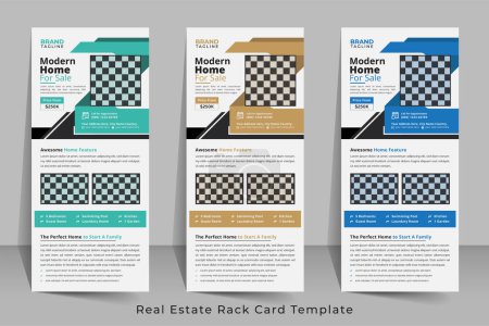 Illustration for Corporate real estate agency rack card or dl flyer template design in vector - Royalty Free Image