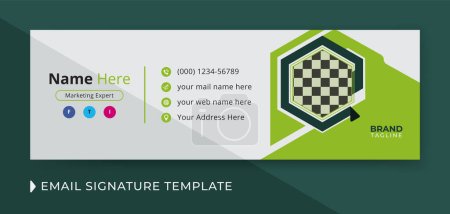 Corporate and business email signature template design with personal details and online mail letter
